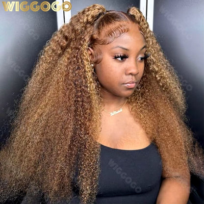 Wiggogo Highlight Blonde Lace Front Wig Human Hair 13X4 13X6 Hd Lace Frontal Wig Ombre Deep Wave Curly Lace Front Human Hair Wig