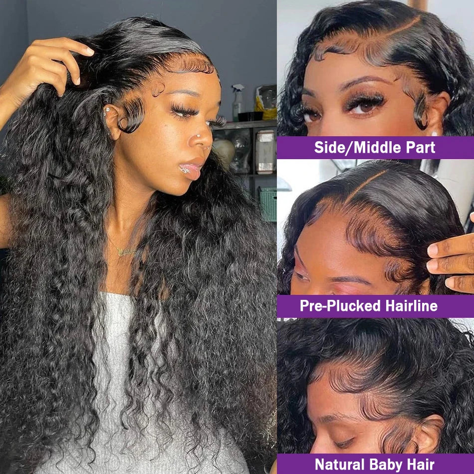 40 Inch Human Hair 13X4 Deep Wave Frontal Wig 13X6 Curly Hd Lace Front Wigs Brazilian Water Wave 5X5 Hd Lace Closure Wig